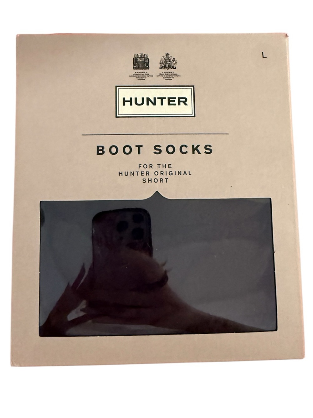 Hunter Boot Socks for The Original Short Boots Cable Socks Black Color, Large